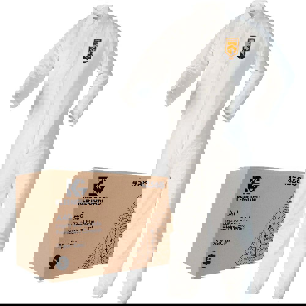 Disposable Coveralls: Size Small, Film Laminate, Zipper Closure