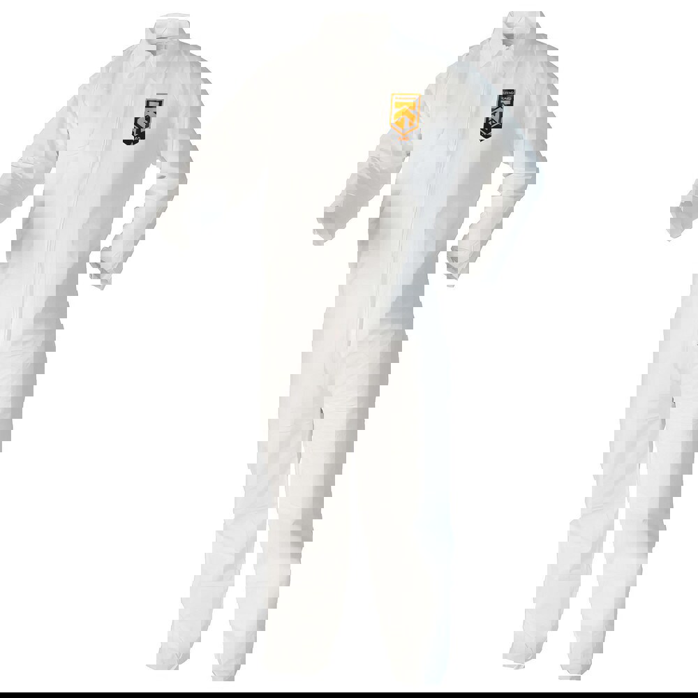 Disposable Coveralls: Size 5X-Large, Film Laminate, Zipper Closure