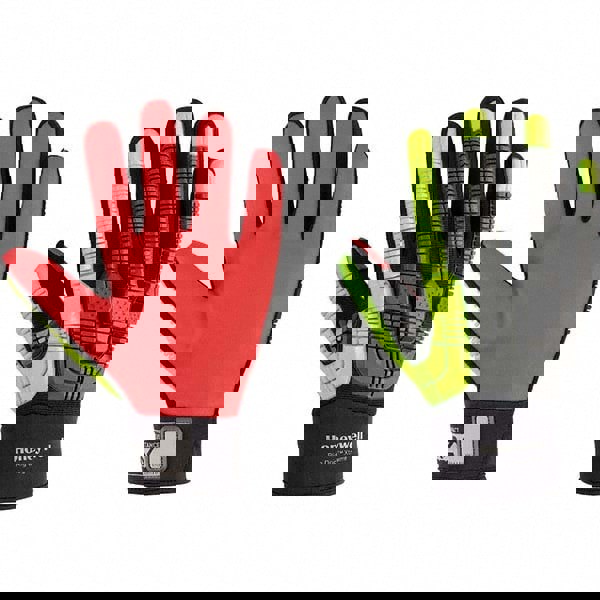 Cut & Abrasion-Resistant Gloves: Size L, ANSI Cut A6, Rubber, Polyester Blend