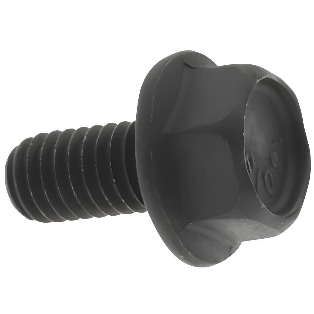 Smooth Flange Bolt: M6 x 1 Metric, 12 mm Length Under Head, Fully Threaded