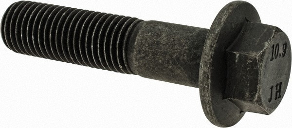 Smooth Flange Bolt: M16 x 2 Metric, 70 mm Length Under Head, Partially Threaded