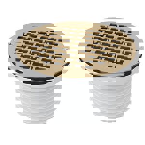 3-1/2 PVC ADJ DRN W 6 BRS GRT & RNG