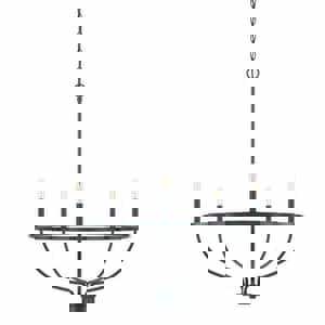 300W 5-Light Candelabra E-12 Incandescent Chandelier in Matte Black