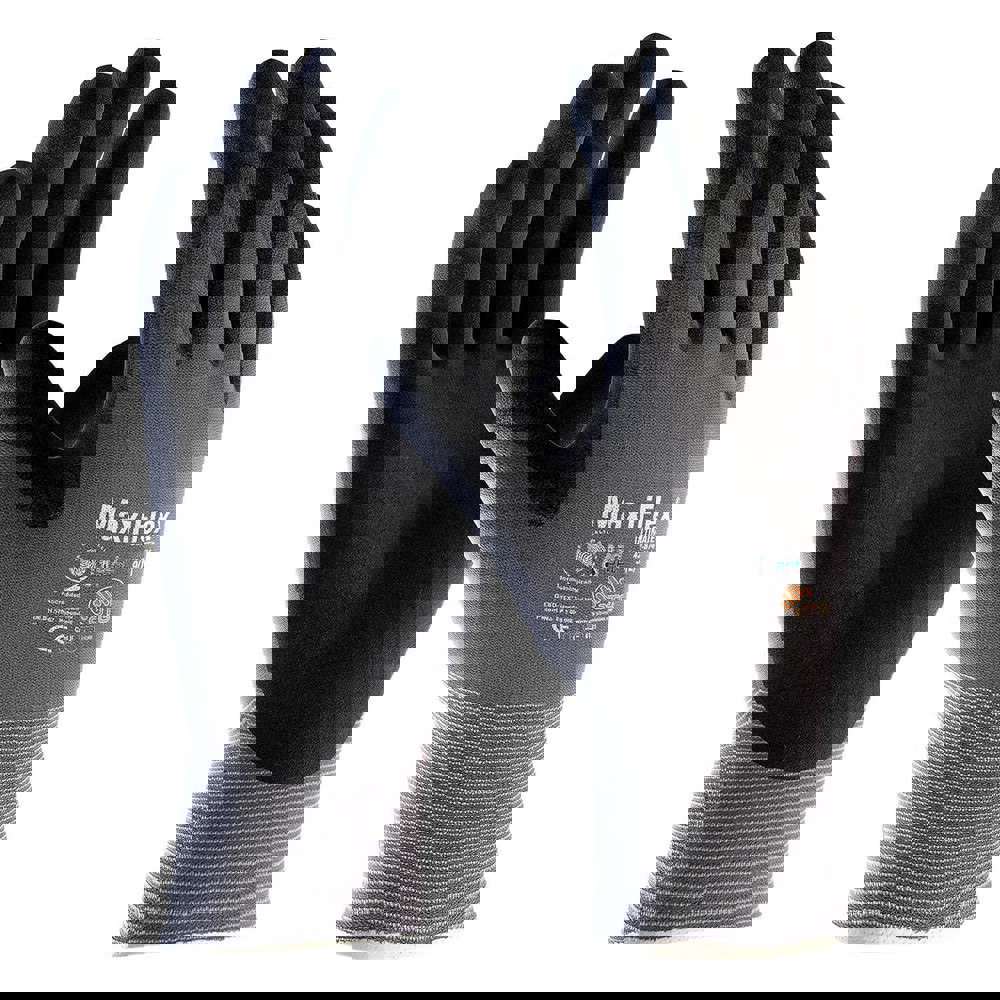 General Purpose Work Gloves: X-Small, Nitrile Coated, Nylon