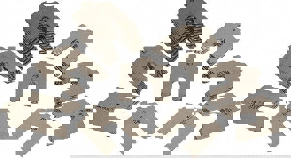 80 Piece, 2 Inch Long x 2 Inch Wide x 0.001 to 0.075 Inch Thick, Assortment Slotted Shim Stock