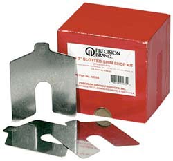 80 Piece, 3 Inch Long x 3 Inch Wide x 0.001 to 0.075 Inch Thick, Assortment Slotted Shim Stock