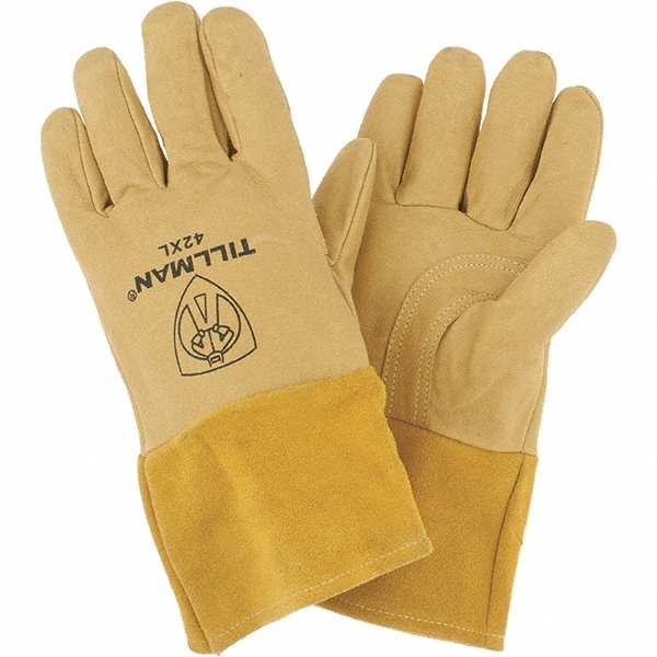 Welding Gloves: Size X-Large, Leather, MIG & TIG Application