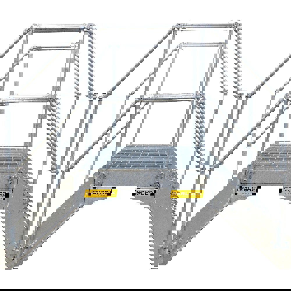 Rolling & Wall Mounted Ladders & Platforms; Platform Type: Crossover Bridge ; Number Of Steps: 2 ; Step Material: Steel ; Body Material: Steel ; Foldable: No ; Tread Type: Heavy-Duty Grating