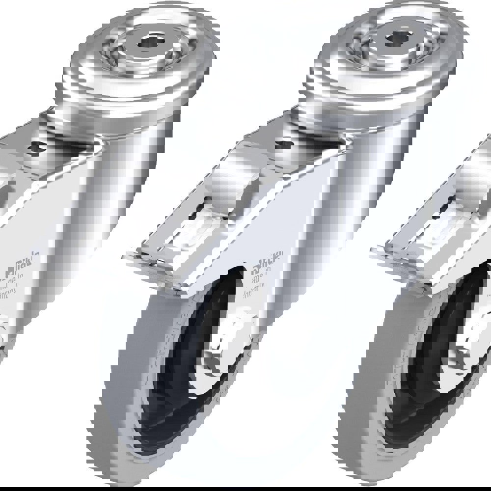 Standard Casters; Mount: Hollow Kingpin ; Caster Type: Swivel w/Brake ; Brake Type: Total-Lock Brake ; Bearing Type: Precision Ball ; Style: Single Ball ; Wheel Diameter (Inch): 4