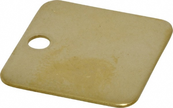 1-1/4 Inch Diameter, Square, Brass Blank Metal Tag
