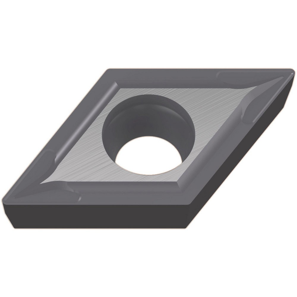 Turning Inserts; Relief Angle: 7.000 ; Insert Style: DCMT ; Corner Radius (mm): 0.80 ; Corner Radius (Inch): 1/32 ; Corner Radius (Decimal Inch): 0.0312 ; Included Angle: 55.00