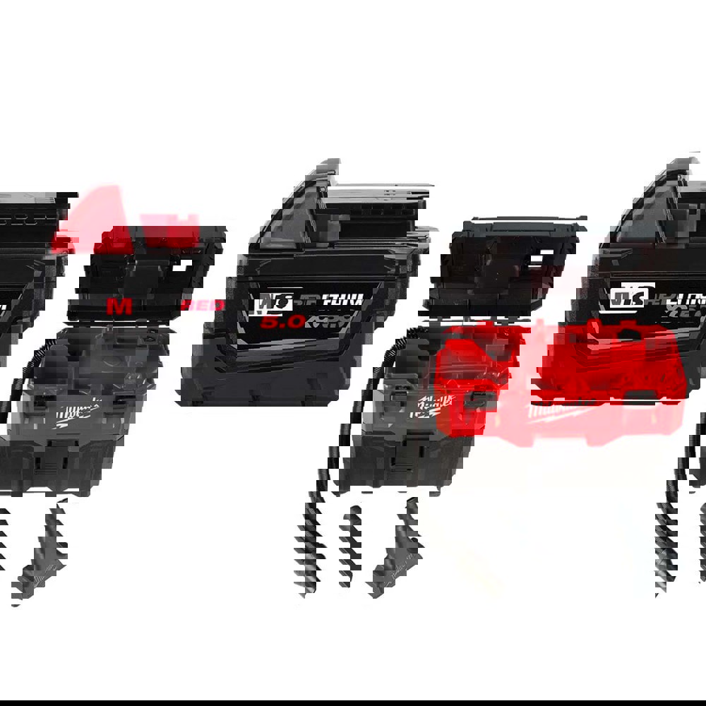 Power Tool Batteries; Battery Voltage: 12.00; 18.00 ; Battery Chemistry: Lithium-ion ; Battery Capacity (Ah): 5.00 ; Battery Series: RED LITHIUM ; For Use With: Milwaukee M18 Cordless Tools ; Charging Time: 110.00 min