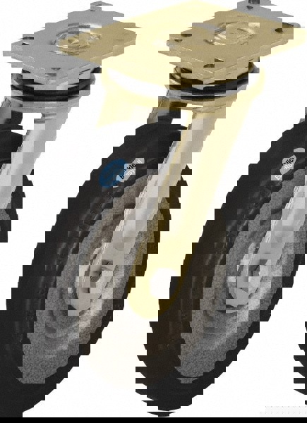 Swivel Top Plate Caster: Solid Rubber, 6-1/2