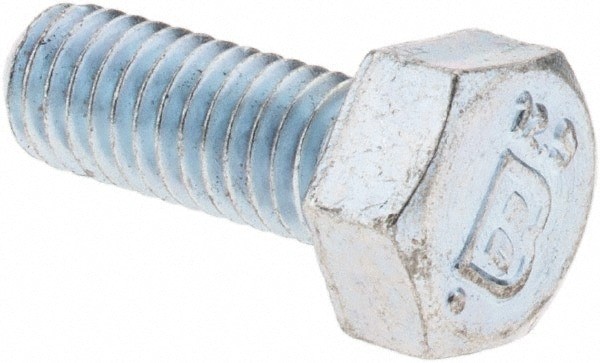 Hex Head Cap Screw: M6 x 1.00 x 16 mm, Grade 8.8 Steel, Zinc-Plated