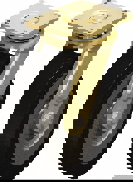 Swivel Top Plate Caster: Solid Rubber, 10