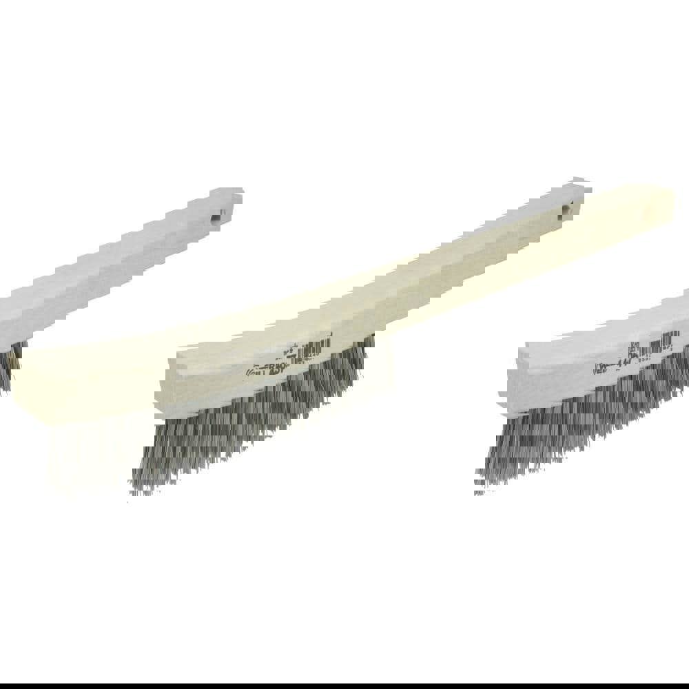 Scratch Brush: 4 Row, 18 Column, Stainless Steel