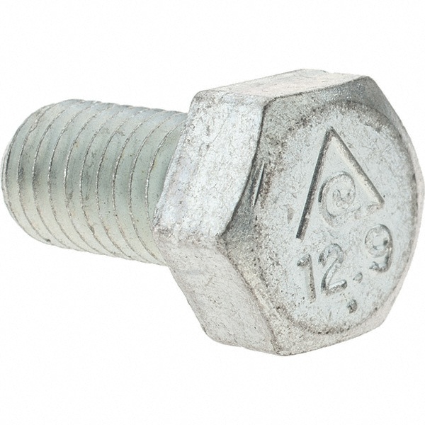Hex Head Cap Screw: M10 x 1.50 x 20 mm, Grade 8.8 Steel, Zinc-Plated