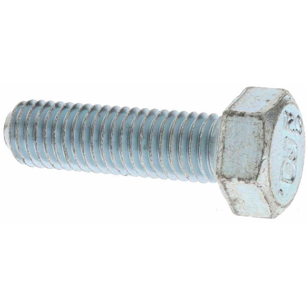 Hex Head Cap Screw: M10 x 1.50 x 35 mm, Grade 8.8 Steel, Zinc-Plated