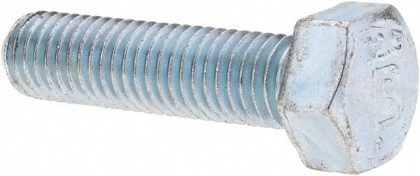Hex Head Cap Screw: M10 x 1.50 x 40 mm, Grade 8.8 Steel, Zinc-Plated