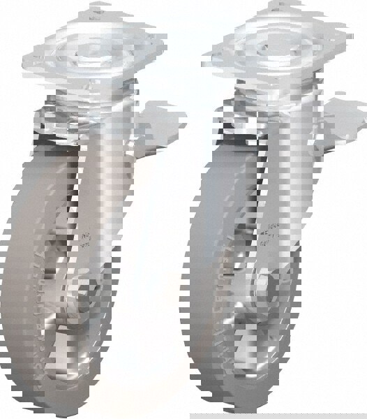 Swivel Top Plate Caster: Solid Rubber, 6-1/2