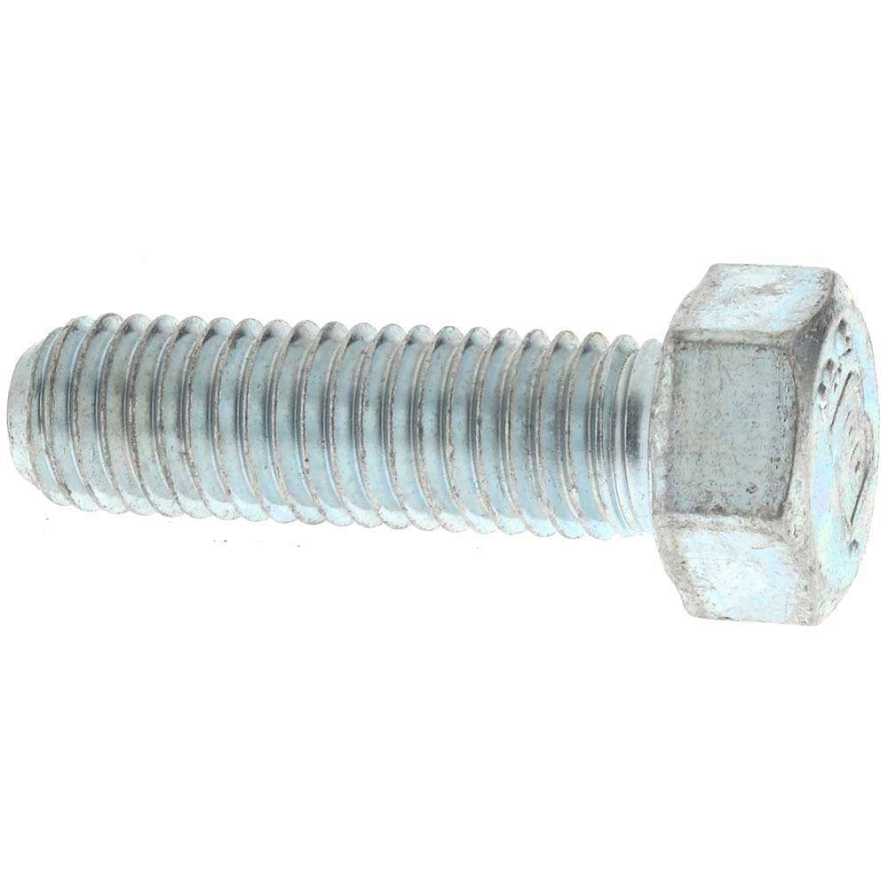 Hex Head Cap Screw: M12 x 1.75 x 40 mm, Grade 8.8 Steel, Zinc-Plated