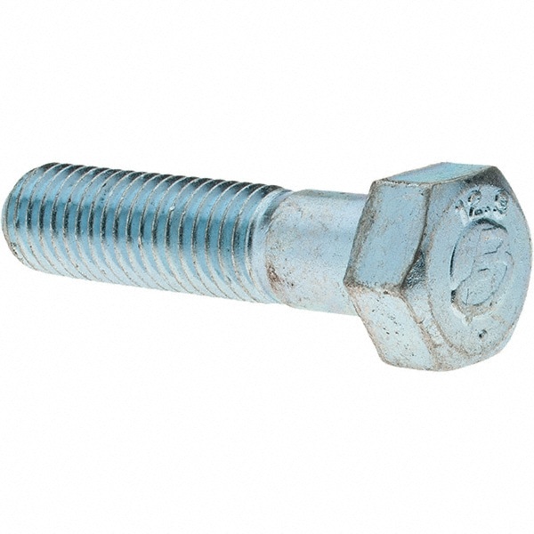 Hex Head Cap Screw: M12 x 1.75 x 50 mm, Grade 8.8 Steel, Zinc-Plated