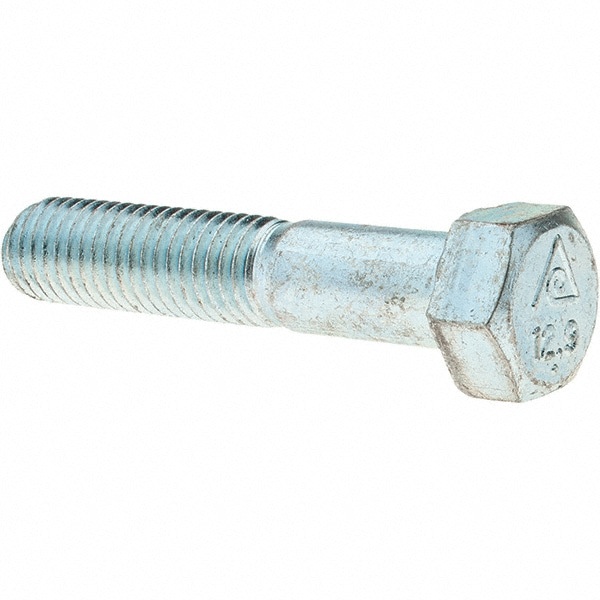 Hex Head Cap Screw: M12 x 1.75 x 60 mm, Grade 8.8 Steel, Zinc-Plated