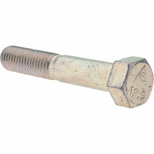 Hex Head Cap Screw: M12 x 1.75 x 70 mm, Grade 8.8 Steel, Zinc-Plated