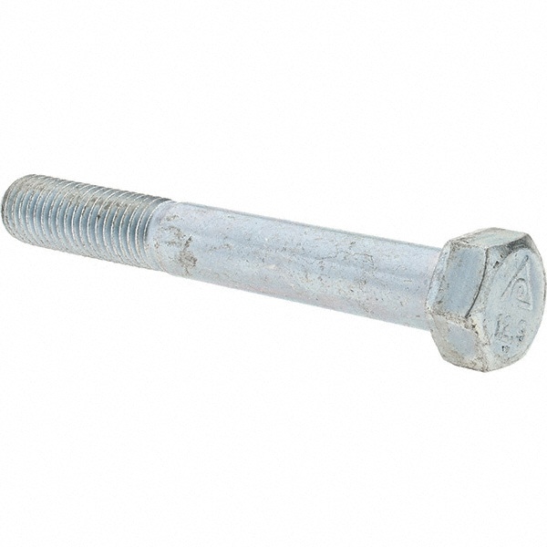 Hex Head Cap Screw: M12 x 1.75 x 90 mm, Grade 8.8 Steel, Zinc-Plated