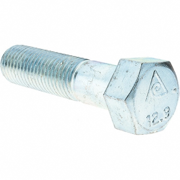 Hex Head Cap Screw: M20 x 2.50 x 80 mm, Grade 8.8 Steel, Zinc-Plated