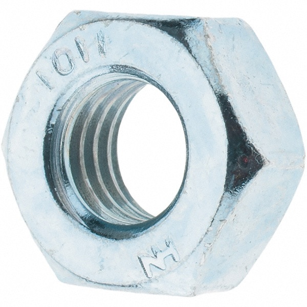 Hex Nut: M10 x 1.50, Class 10 Steel, Zinc-Plated