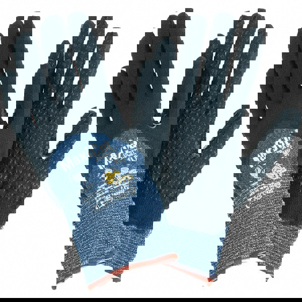 Cut-Resistant Gloves: Size L, ANSI Cut A3, Nitrile, Synthetic