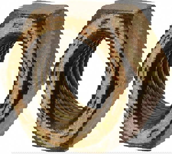 Hex Nut: 7/8-9, Grade L9 Steel, Yellow Zinc Dichromate, Cadmium & Waxed Finish