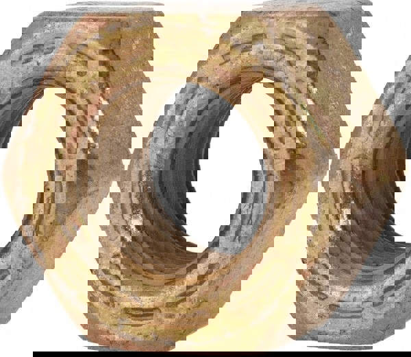 Hex Nut: 7/16-20, Grade L9 Steel, Zinc Yellow Dichromate Cad & Waxed Finish