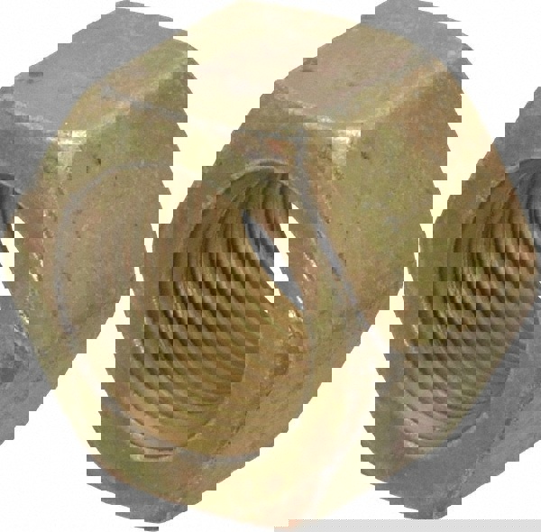 Hex Nut: 1/2-20, Grade L9 Steel, Yellow Zinc Dichromate, Cadmium & Waxed Finish