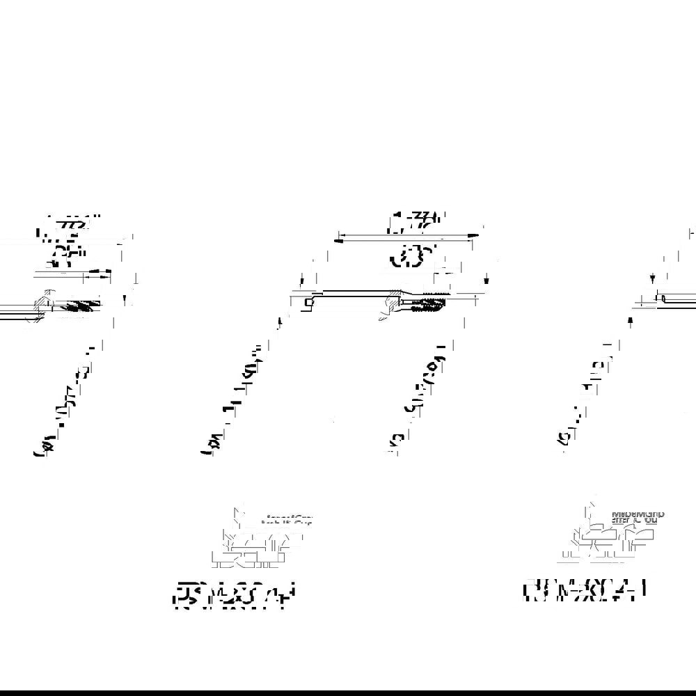 Spiral Flute Tap: M2 x 0.40, Metric Coarse, 3 Flute, 6H Class of Fit, High Speed Steel, Black Oxide Finish