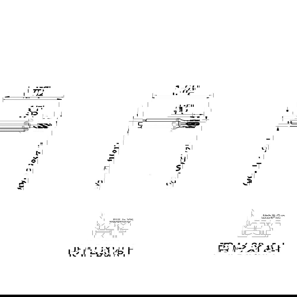 Spiral Flute Tap: M2.2 x 0.45, Metric Coarse, 3 Flute, 6H Class of Fit, High Speed Steel, Black Oxide Finish