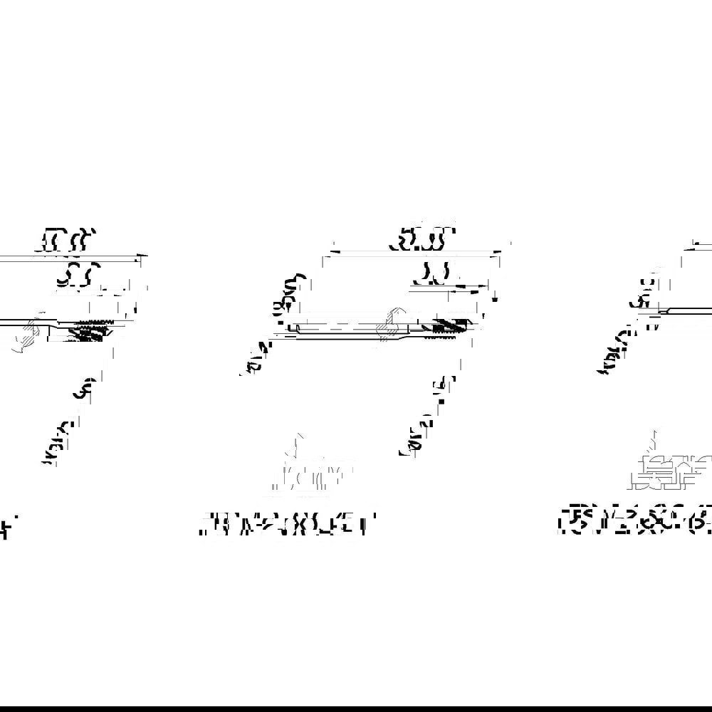 Spiral Flute Tap: M2.6 x 0.45, Metric Coarse, 3 Flute, 6H Class of Fit, High Speed Steel, Black Oxide Finish