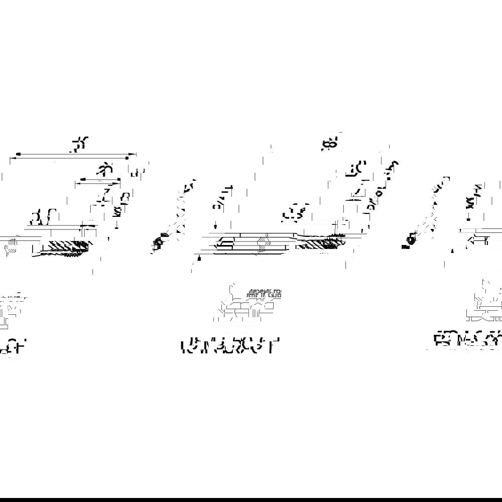 Spiral Flute Tap: M3.50 x 0.60, Metric Coarse, 3 Flute, 6H Class of Fit, High Speed Steel, Black Oxide Finish