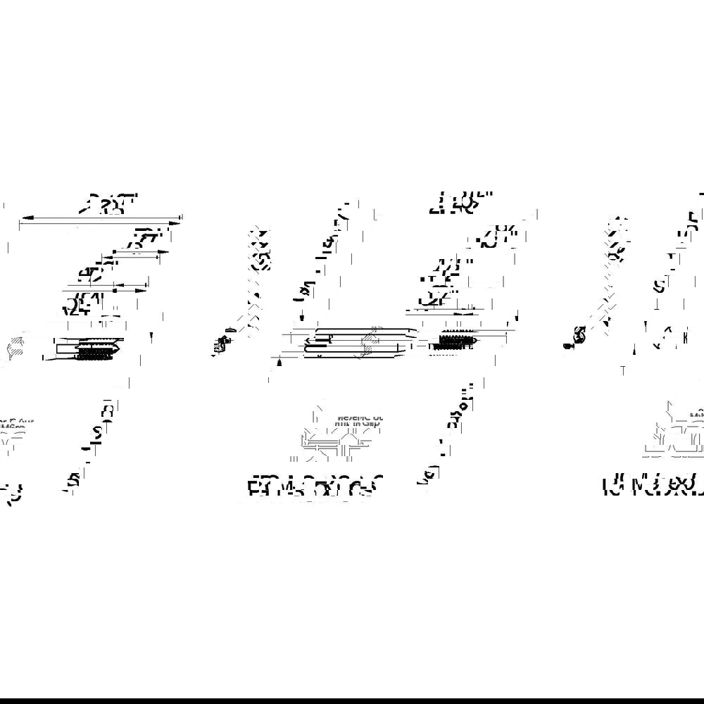 M3.5x0.60 Modified Bottoming RH 6HX High Speed Steel 3-Flute Straight Flute Machine Tap
