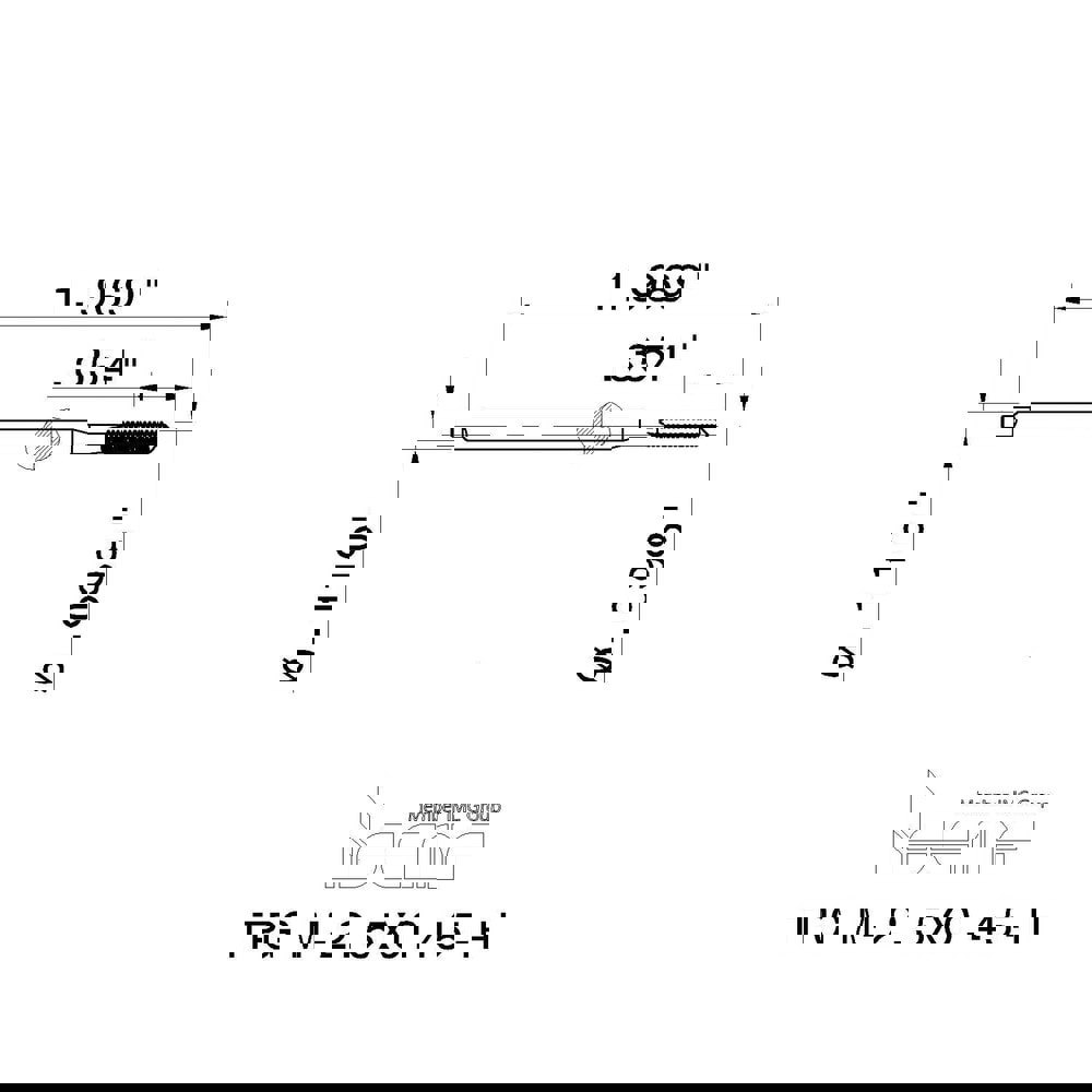 M2.5x0.45 Plug RH 6H High Speed Steel 3-Flute Straight Flute Machine Tap