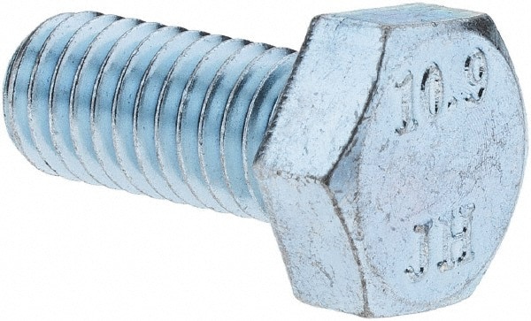 Hex Head Cap Screw: M8 x 1.25 x 18 mm, Grade 10.9 Steel, Zinc-Plated