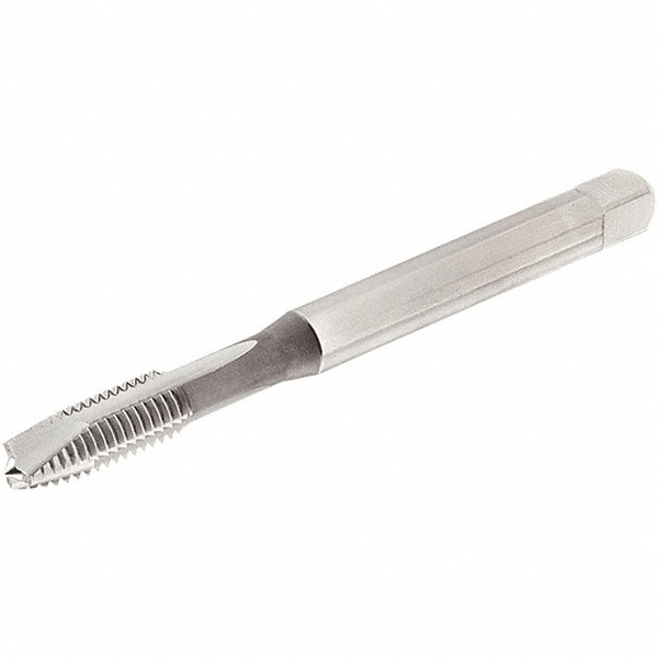 Spiral Flute Tap: #6-32, UNC, 3 Flute, Plug, 2B Class of Fit, Cobalt, Bright/Uncoated