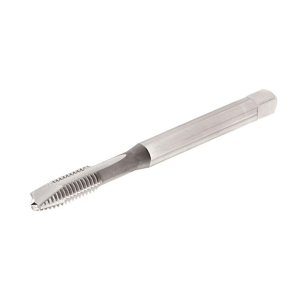 Spiral Flute Tap: #8-32, UNC, 3 Flute, Plug, 2B Class of Fit, Cobalt, TiN Finish