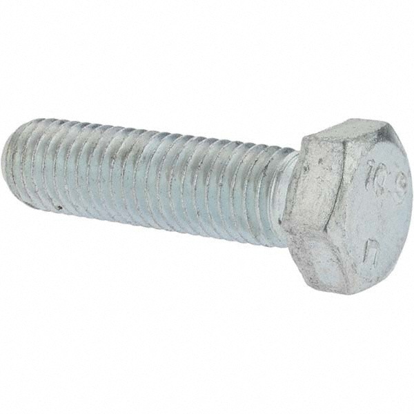 Hex Head Cap Screw: M12 x 1.75 x 45 mm, Grade 10.9 Steel, Zinc-Plated