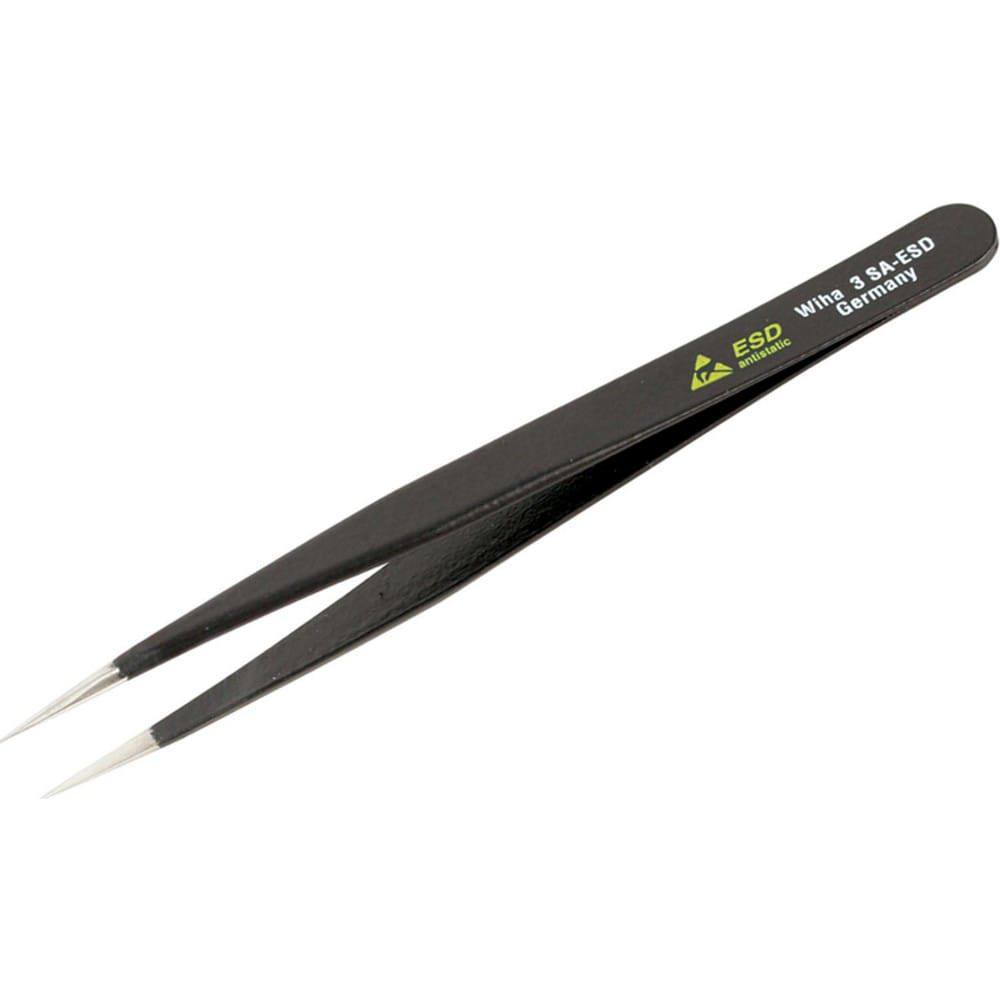Tweezers; Tweezer Type: ESD Safe ; Pattern: Solid Color ; Material: Steel ; Tip Type: Fine; Rounded ; Tip Shape: Pointed ; Overall Length (Inch): 4-3/4