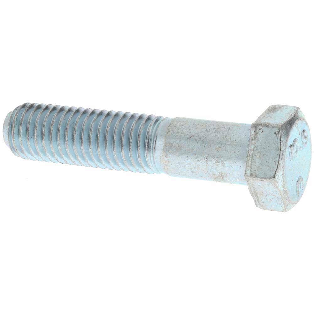 Hex Head Cap Screw: M12 x 1.75 x 55 mm, Grade 10.9 Steel, Zinc-Plated