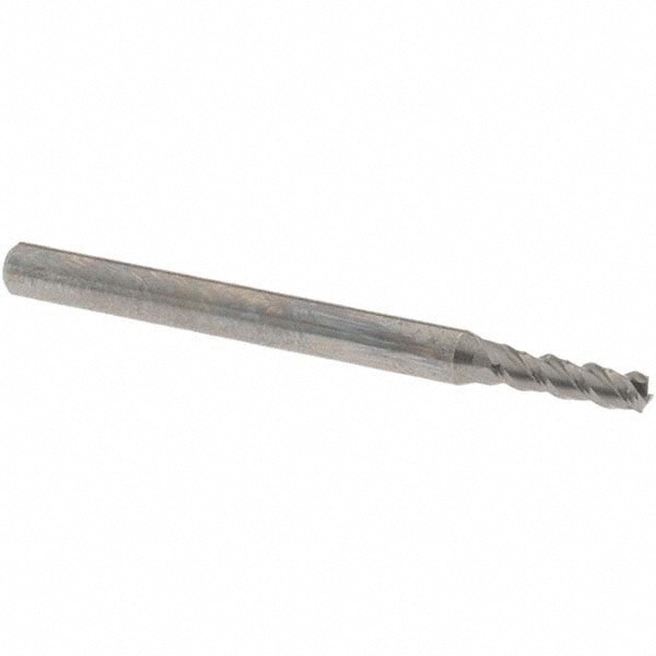 Square End Mill: 3/32'' Dia, 5/16'' LOC, 1/8'' Shank Dia, 1-1/2'' OAL, 3 Flutes, Solid Carbide