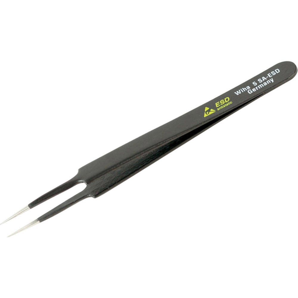Tweezers; Tweezer Type: ESD Safe ; Pattern: Solid Color ; Material: Steel ; Tip Type: Extra Fine ; Tip Shape: Pointed ; Overall Length (Inch): 4-3/4
