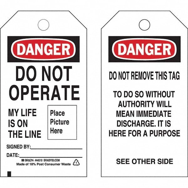 Lockout Tag: Polyester, 
